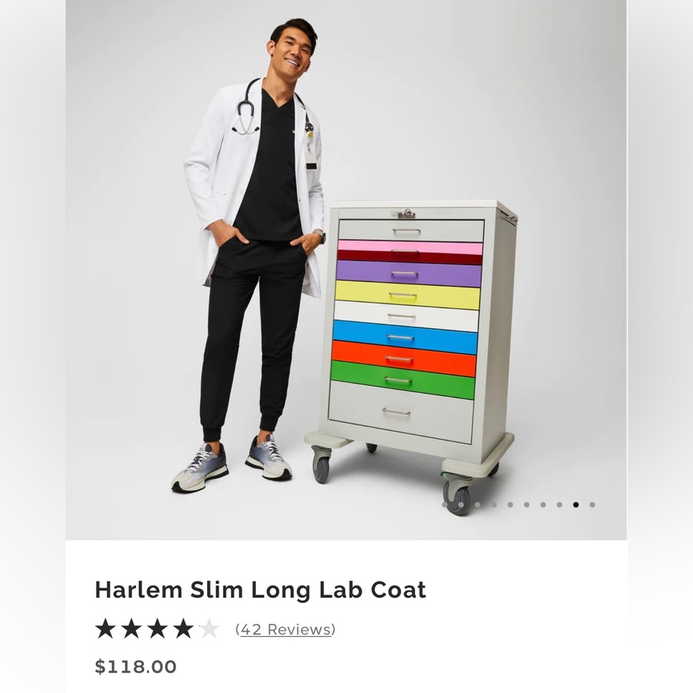 Figs Harlem White Lab Coat - M